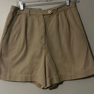 Vintage Epogee Women’s khaki pleated button/zip waist High Waist-Tan Size 10